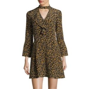 Derek Lam Floral Cascade Bell Sleeve Silk Dress NWOT